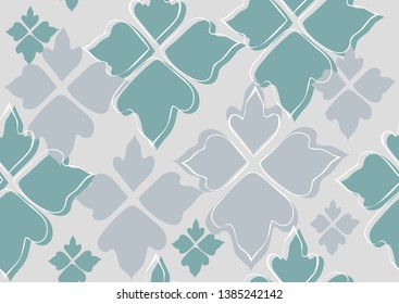 Floral seamless pattern green leaves background. Abstract vector wallpaper.
