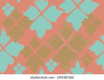 Floral seamless pattern green leaves background. Abstract vector wallpaper.