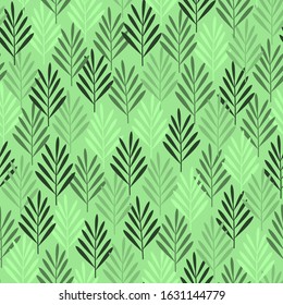 The floral seamless pattern with green leaves. Vector.