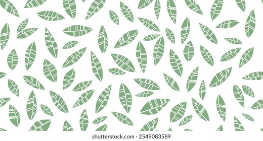 Patrón floral sin fisuras. Ornamento de hojas verdes. Diseño floral contemporáneo de moda perfecto para tela, estampados, redes sociales, textiles, invitaciones, diseño de marca. Ilustración vectorial. No es IA