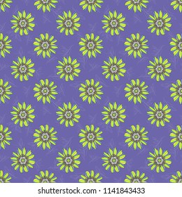 Floral seamless pattern. Greeting card. Abstract floral background. Wedding invitation. Abstract vector flowers in gray, blue and violet colors.