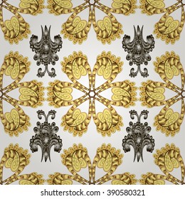 Floral seamless pattern. Grey color, white texture. Vector decorative illustration for print, web, wrapping paper.