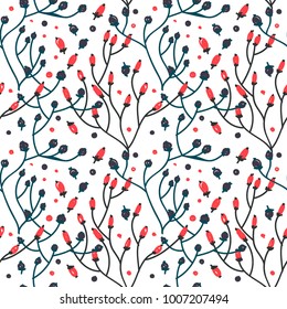 Floral seamless pattern. Hand drawn doodle flowers