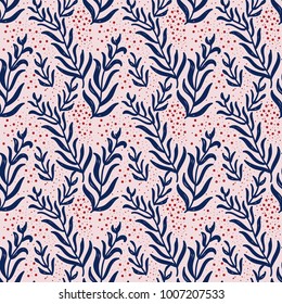 Floral seamless pattern. Hand drawn doodle flowers