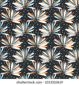 Floral seamless pattern. Hand drawn doodle flowers