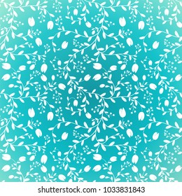 Floral Seamless Pattern. Hand drawn endless vector background, elegant illustration with spring flowers and leaves. Can be used for wallpaper, website background, textile, greeting cards, invitations