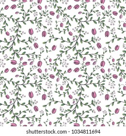 Floral Seamless Pattern. Hand drawn endless vector background, elegant illustration. Can be used for wallpaper, website background, textile, greeting cards, wedding invitation, wrapping, books, print
