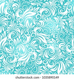 Floral Seamless Pattern. Hand drawn endless vector illustration on light background. Can be used for wallpaper, website background, textile, greeting cards, wedding invitation, wrapping, books, print