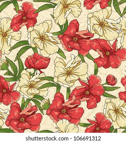 nahtloses Blumenmuster mit handgezeichneten Blumen