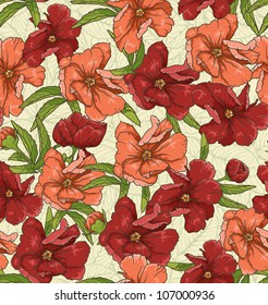 nahtloses Blumenmuster mit handgezeichneten Blumen
