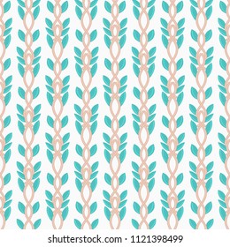 Floral seamless pattern. Hand drawn interwoven branches. Repeating artistic background. Abstract herb. It can be used for cover, card, fabric, wrapping, wallpaper, other interior decor. Vector, eps10