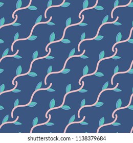 Floral seamless pattern. Hand drawn interwoven branches. Repeating artistic background. Abstract herb. It can be used for cover, card, fabric, wrapping, wallpaper, other interior decor. Vector, eps10