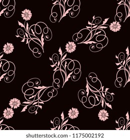 Floral seamless pattern. Hand drawn fantasy flower pattern . Design for textile, wrapper, cover, background, fabric.