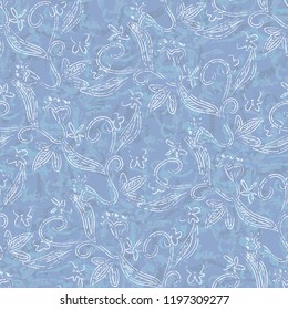 Floral Seamless Pattern. Hand drawn Background. Vector Illustration.