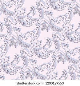 Floral Seamless Pattern. Hand drawn Background. Vector Illustration.