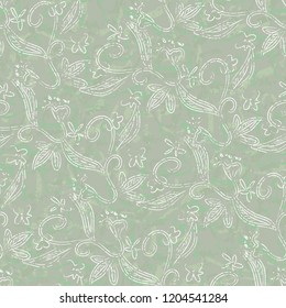 Floral Seamless Pattern. Hand drawn Background. Vector Illustration.