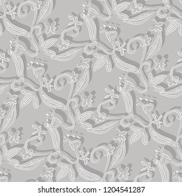 Floral Seamless Pattern. Hand drawn Background. Vector Illustration.