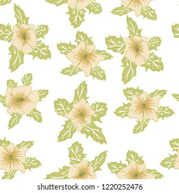 Floral seamless pattern. Hand drawn abstract gradient flowers with doodle decoration. Colorful artistic design. It can be used for wallpaper, textiles, wrapping, card. Vector illustration, eps10