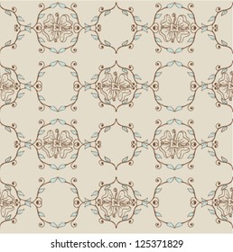 floral seamless pattern with hand drawn cherry flower