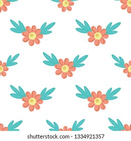 Floral seamless pattern. Hand drawn creative flowers. Colorful artistic background with blossom. Abstract herb. It can be used for wallpaper, textiles, wrapping, card. Vector illustration, eps10