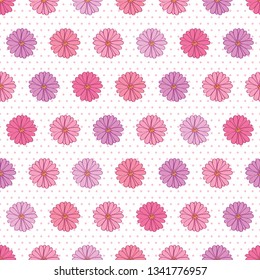 Floral seamless pattern with hand drawn spring flowers for textile, wallpapers, gift wrap and scrapbook. Vector.
