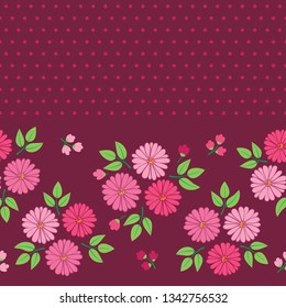 Floral seamless pattern with hand drawn flowers for textile, wallpapers, gift wrap and scrapbook. Vector illustration.