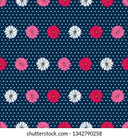 Floral seamless pattern with hand drawn spring flowers for textile, wallpapers, gift wrap and scrapbook. Vector.
