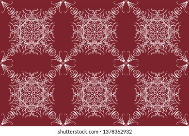 Floral seamless pattern hand drawn with traditional ornament decoration style. Perfect geometry shape for each side that could be used for any scale.