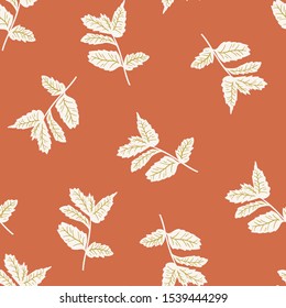 floral seamless pattern with hand drawn herb mint. Creative herb texture for fabric, wrapping, textile, wallpaper, apparel. Vector illustration