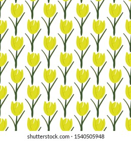 Floral seamless pattern with hand drawn tulip. Creative floral texture for fabric, wrapping, textile, wallpaper, apparel. Vector illustration