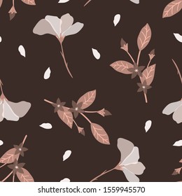 Floral seamless pattern with hand drawn garden flowers . Creative floral texture for fabric, wrapping, textile, wallpaper, apparel. Vector illustration