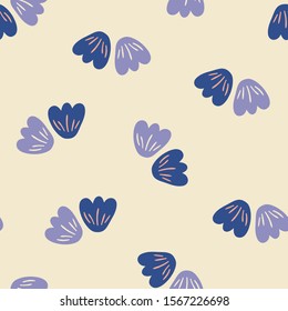 floral seamless pattern with hand drawn doodle flowers . Creative floral texture for fabric, wrapping, textile, wallpaper, apparel. Vector illustration