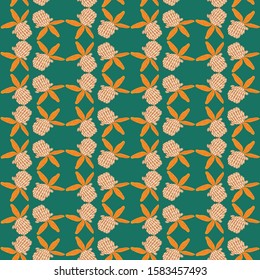 floral seamless pattern with hand drawn red clover flowers. creative floral designs for kids room, fabric, wrapping, wallpaper, textile, apparel. vector illustration