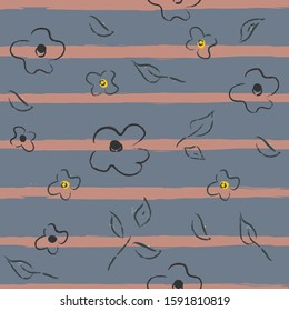 Floral Seamless Pattern. Hand Drawn. Vector Illustration.