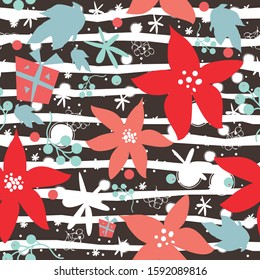 Floral Seamless Pattern. Hand Drawn. Vector Illustration

