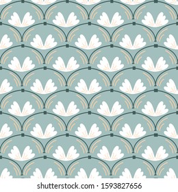 floral seamless pattern with hand drawn decorative flowers. creative floral designs  