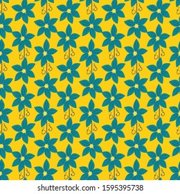 floral seamless pattern with hand drawn wildflowers. creative floral designs for fabric, wrapping, wallpaper, textile, apparel. vector illustration