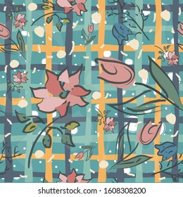 Floral Seamless Pattern. Hand Drawn. Vector Illustration