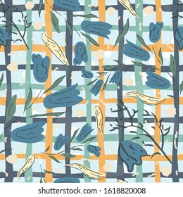 Floral Seamless Pattern. Hand Drawn. Vector Illustration
