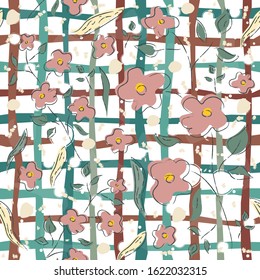 Floral Seamless Pattern. Hand Drawn. Vector Illustration