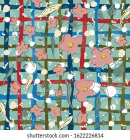 Floral Seamless Pattern. Hand Drawn. Vector Illustration