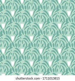 floral sin fisuras con flores azules de doodle dibujadas a mano. creativos diseños florales para tela, envoltura, papel pintado, textiles, prendas de vestir. ilustración vectorial