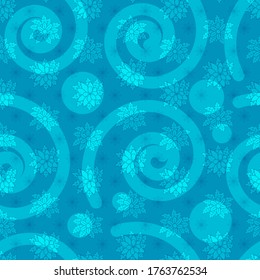 Floral seamless pattern. Hand drawn endless vector illustration of flowers. Flower theme with spiral style. Summer collection. Ideal for any kind of fabric, print or any other creative use.