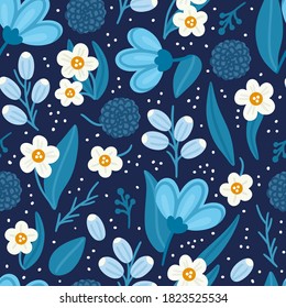 Patrón floral sin fisuras. La mano dibujó hermosas flores. Colorido fondo repitiendo con flor. Diseño para papel de pared, textiles, papel de envoltura, portaobjetos, cabecera. Ilustración vectorial, eps10