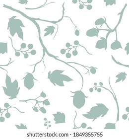Floral Seamless Pattern. Hand Drawn Creative Sprays with berries. Artistic design on black background, blossom. For backgrounds, wallpapers, fabric, prints, textiles, wrapping, cards, cover.