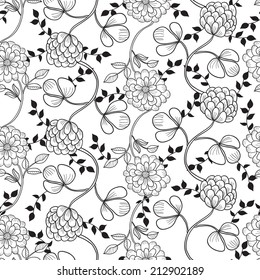 Floral seamless pattern. Hand drawn background.