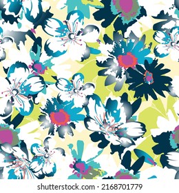 Floral seamless pattern. Hand drawn. For textile, wallpapers, print