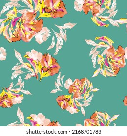 Floral seamless pattern. Hand drawn. For textile, wallpapers, print