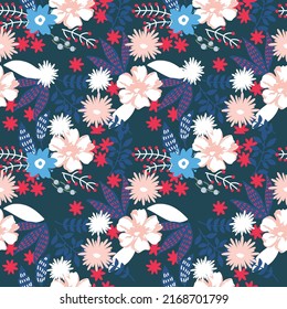 Floral seamless pattern. Hand drawn. For textile, wallpapers, print