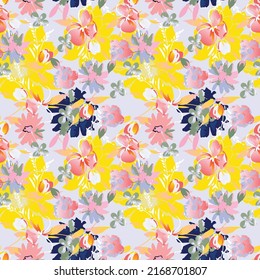 Floral seamless pattern. Hand drawn. For textile, wallpapers, print